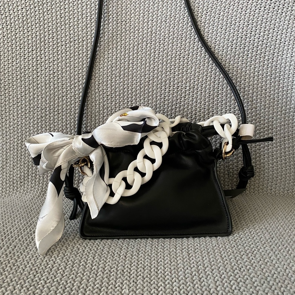 Faux Leather Open Top crossbody bag